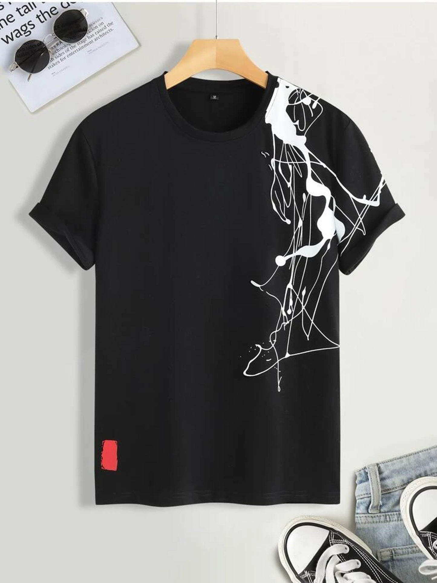 Fifth Avenue Paint Printed MIFT47 T-Shirt - Black