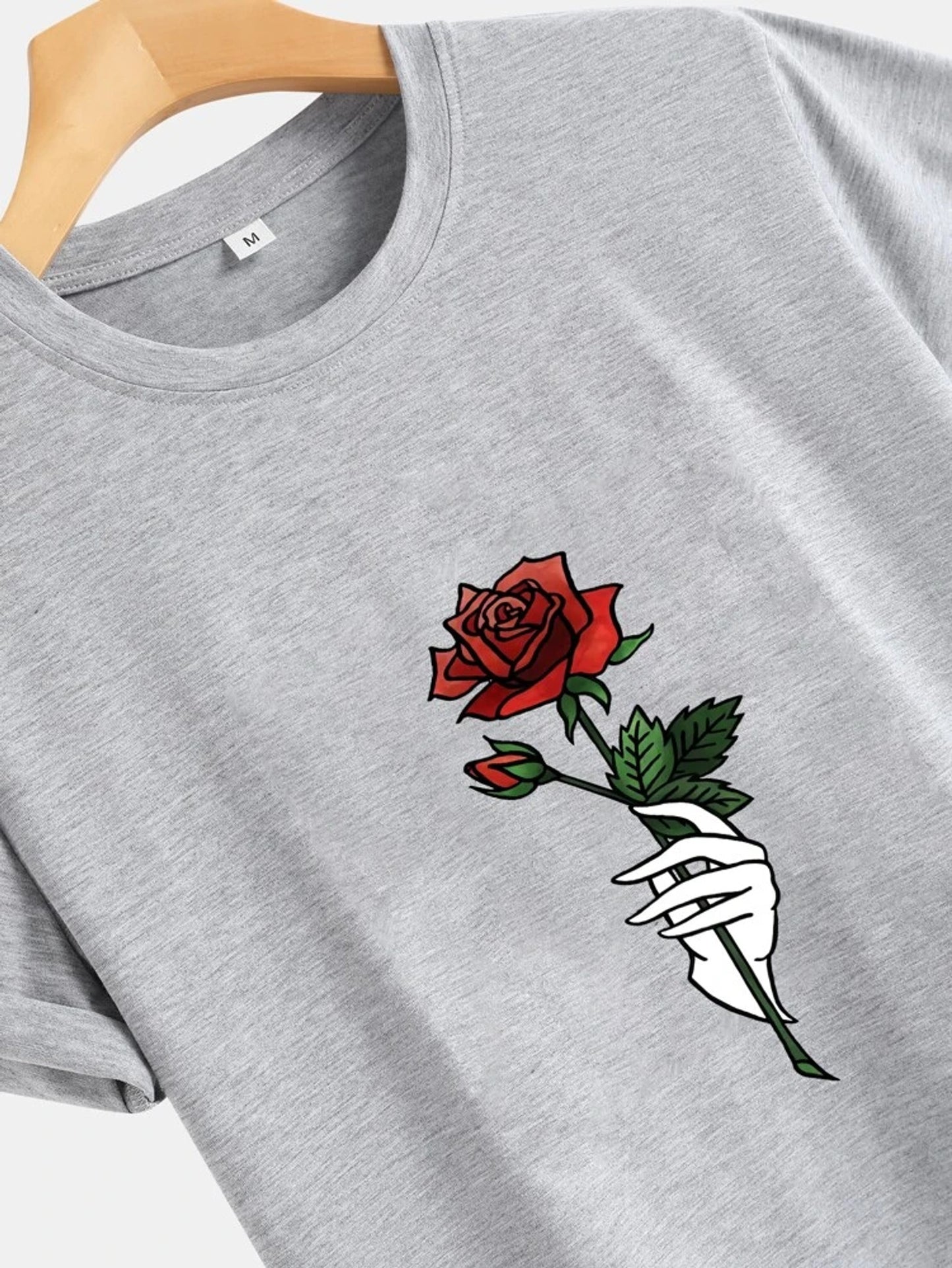 Fifth Avenue Rose Printed MIFT72 T-Shirt - Grey