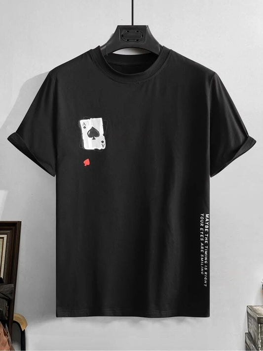 Fifth Avenue Cards Text Printed MIFT97 T-Shirt - Black