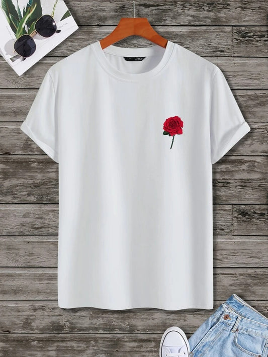 Fifth Avenue Pocket Flower Printed MIFT35 T-Shirt - White