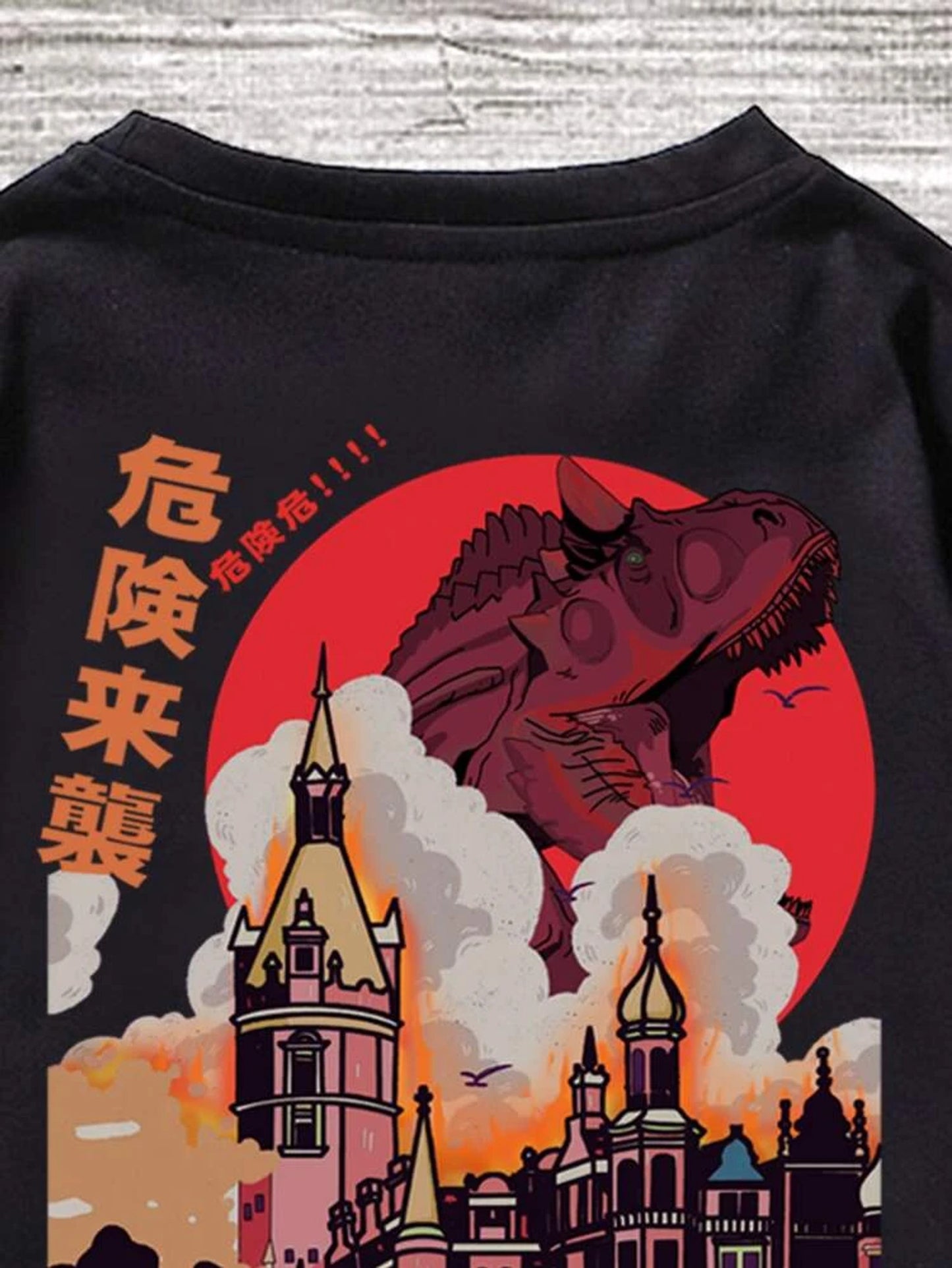 Fifth Avenue Front Back Japanese Printed MIFT116 T-Shirt - Black