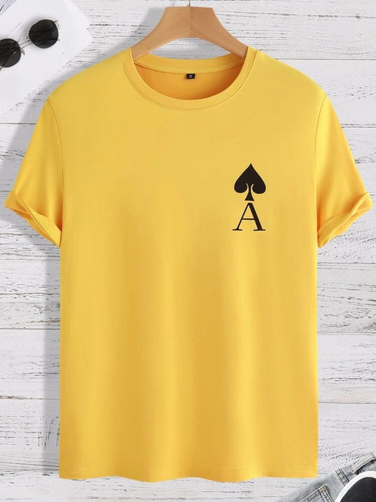 Fifth Avenue Ace Printed MIFT62 T-Shirt - Yellow