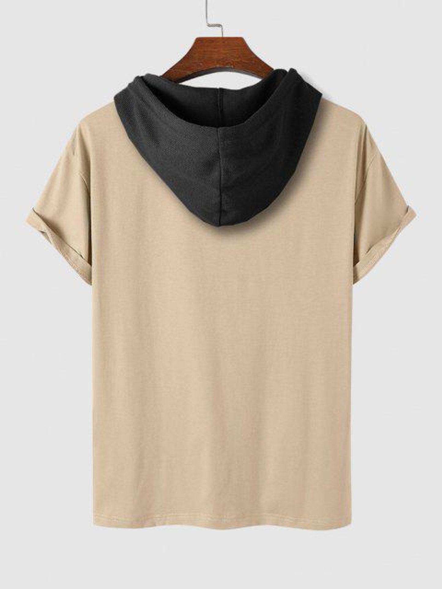 Fifth Avenue Smile Print MIFT430 Hooded ROKA T-Shirt - Cream Black