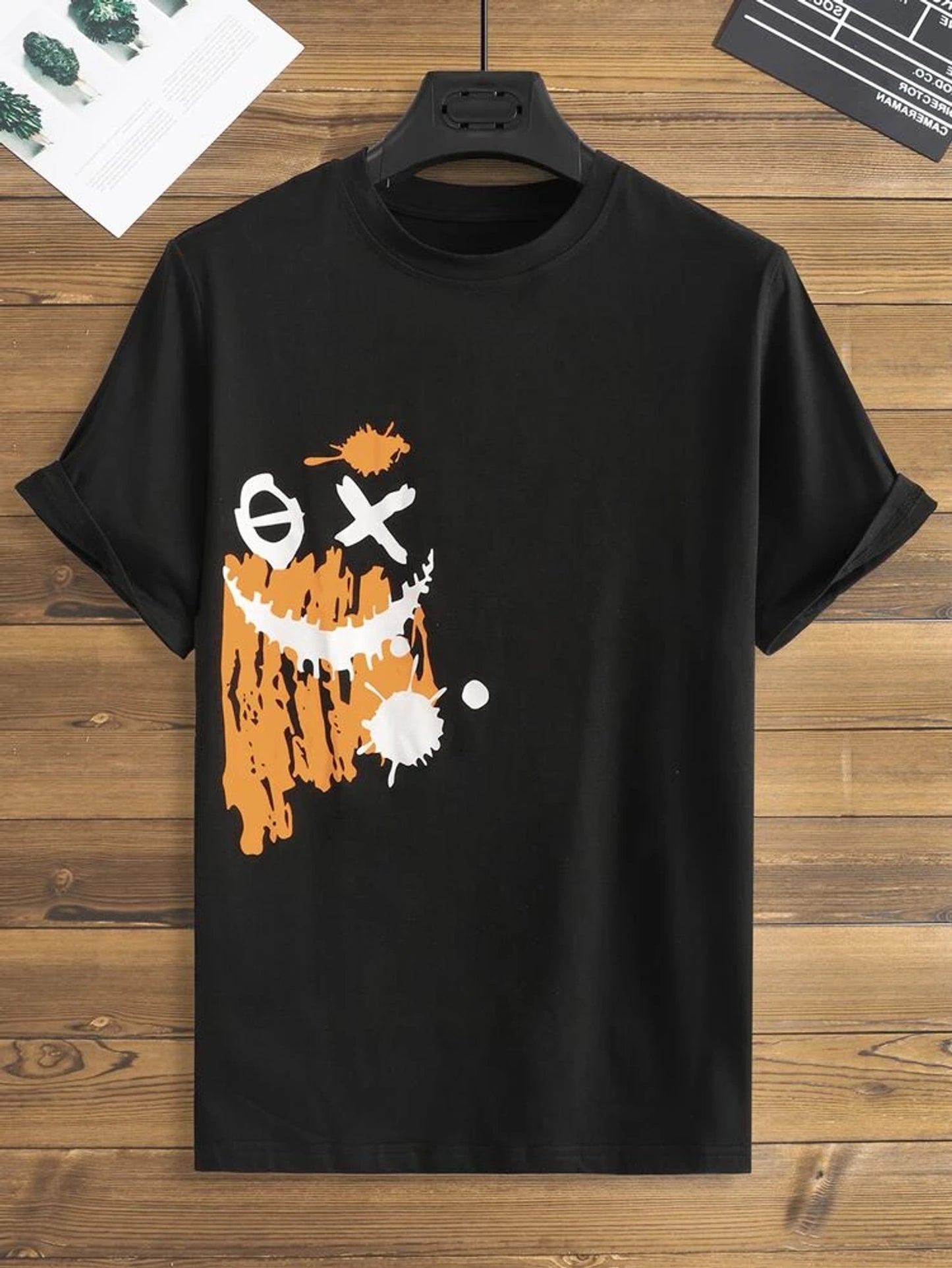 Fifth Avenue Face Graffiti Printed MIFT56 T-Shirt - Black