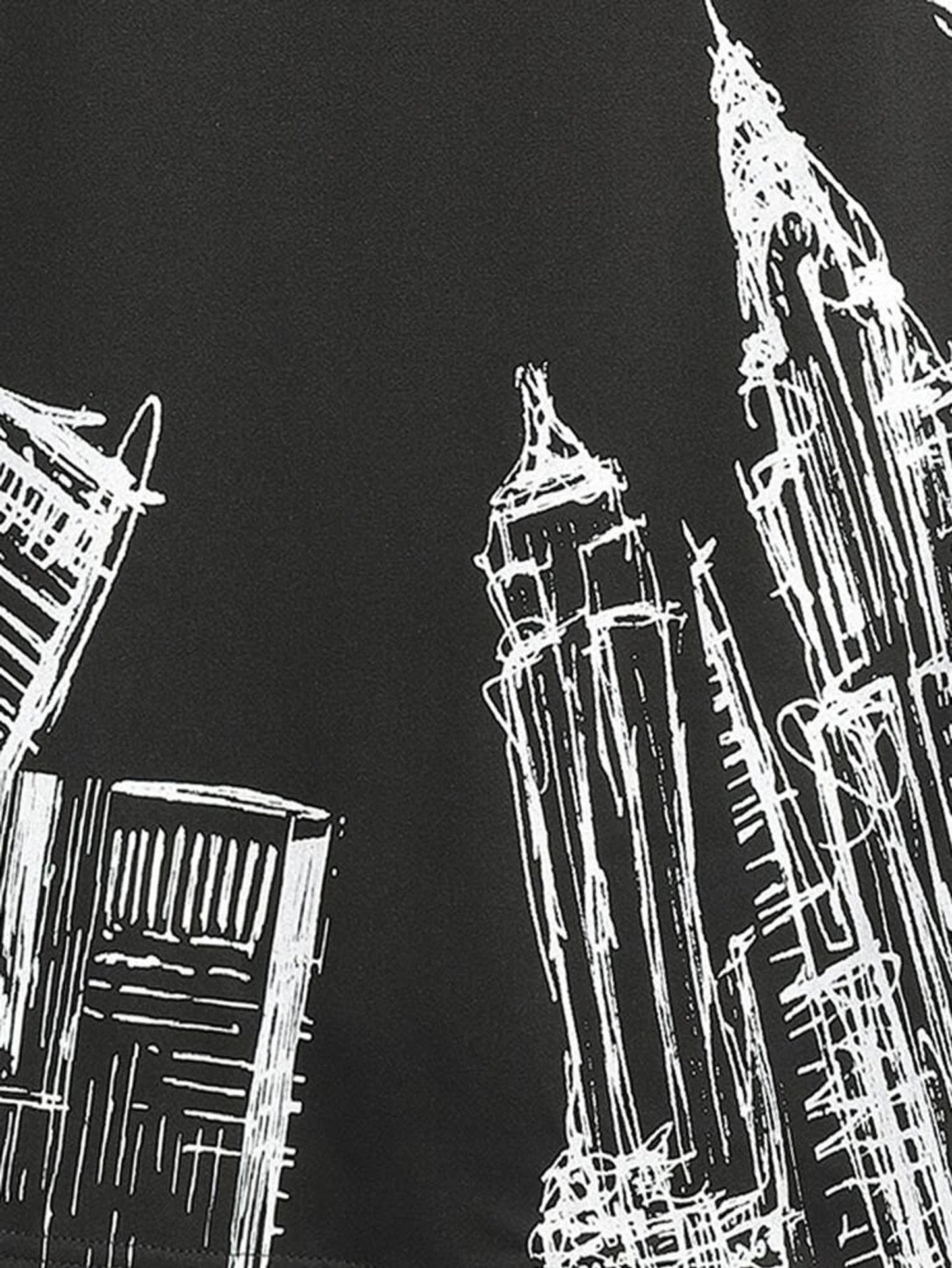 Fifth Avenue Buildings Printed MIFT93 T-Shirt - Black