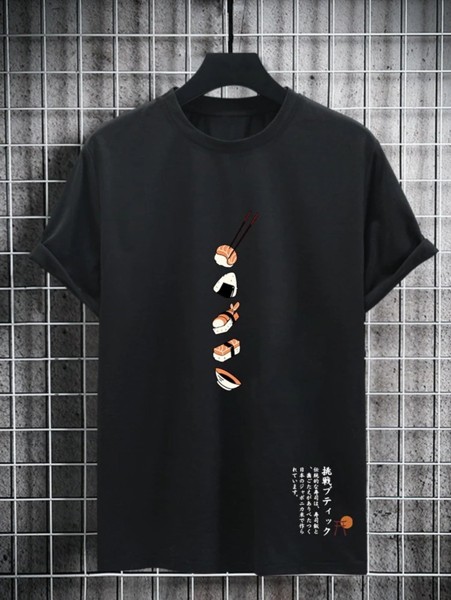 Fifth Avenue Sushi Printed MIFT122 T-Shirt - Black