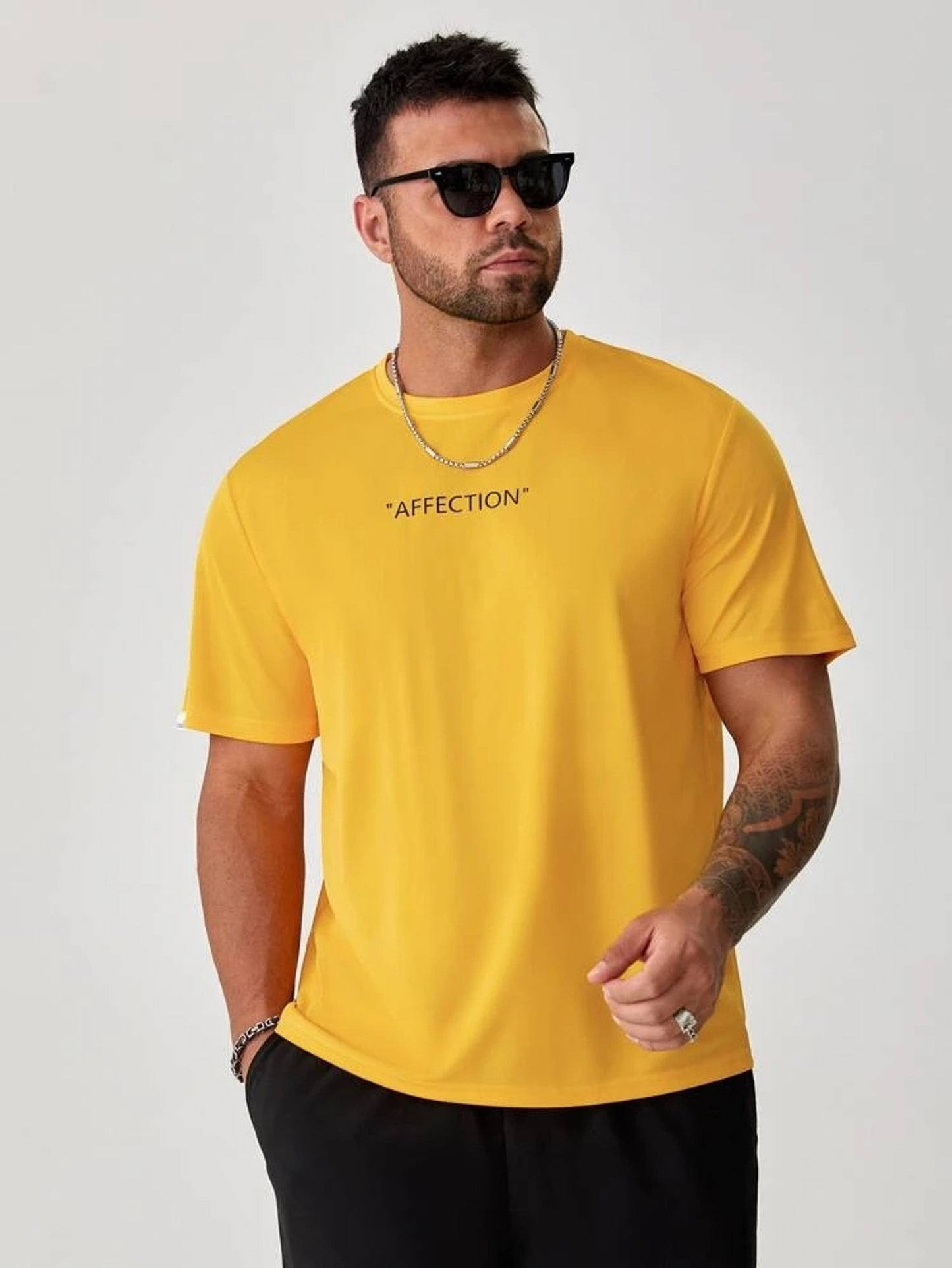 Fifth Avenue Affection Printed MIFT124 T-Shirt - Yellow