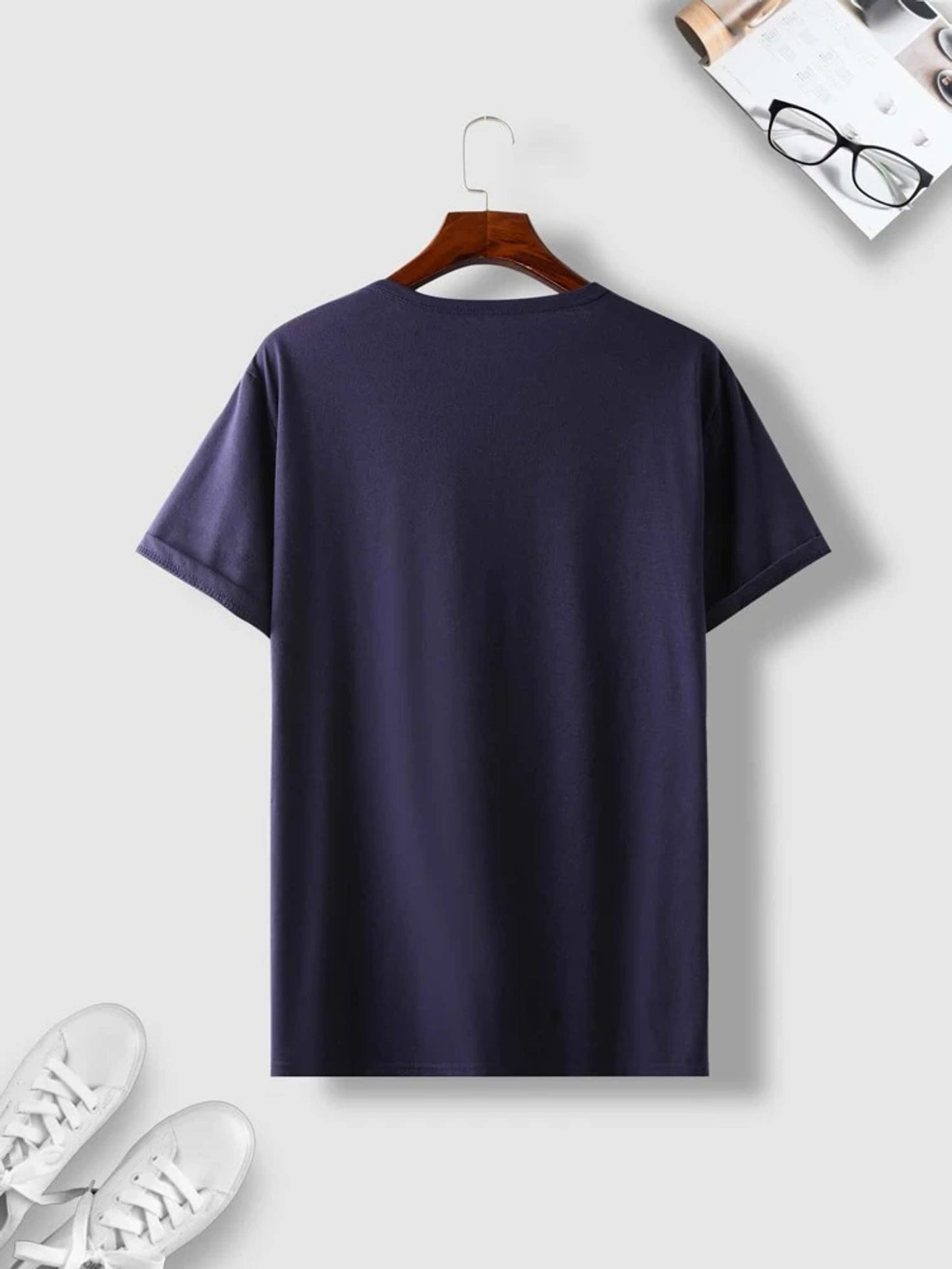 Fifth Avenue Skull Printed MIFT157 T-Shirt - Navy Blue