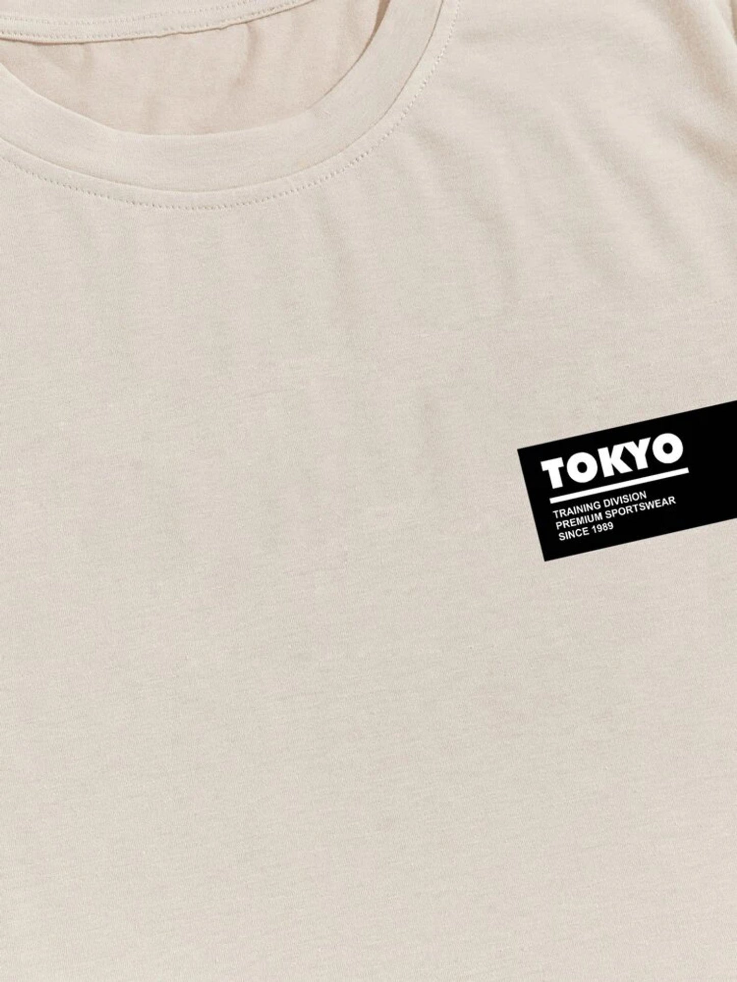 Fifth Avenue Tokyo Sticker Printed MIFT148 T-Shirt - Cream