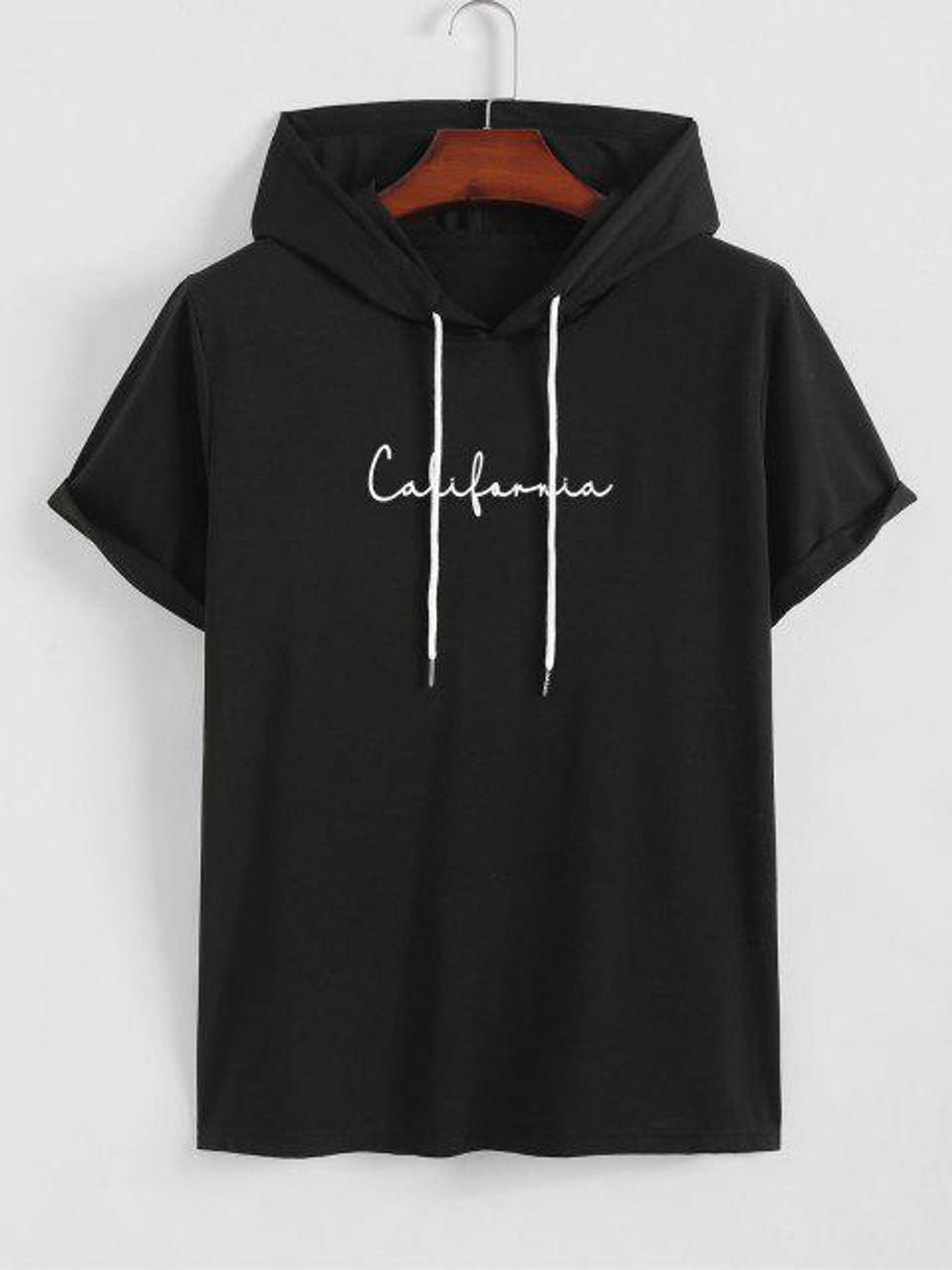 Fifth Avenue California Print MIFT393 Hooded ROKA T-Shirt - Black