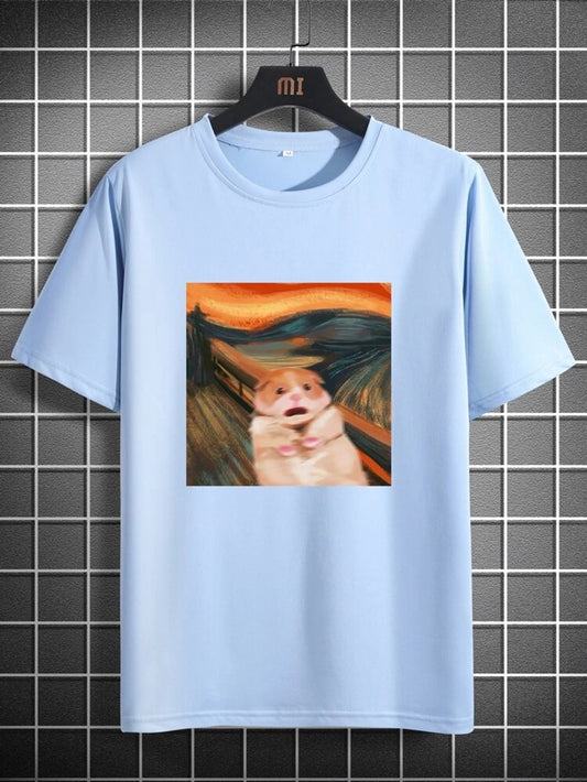 Fifth Avenue Graffiti Printed MIFT195 T-Shirt - Light Blue