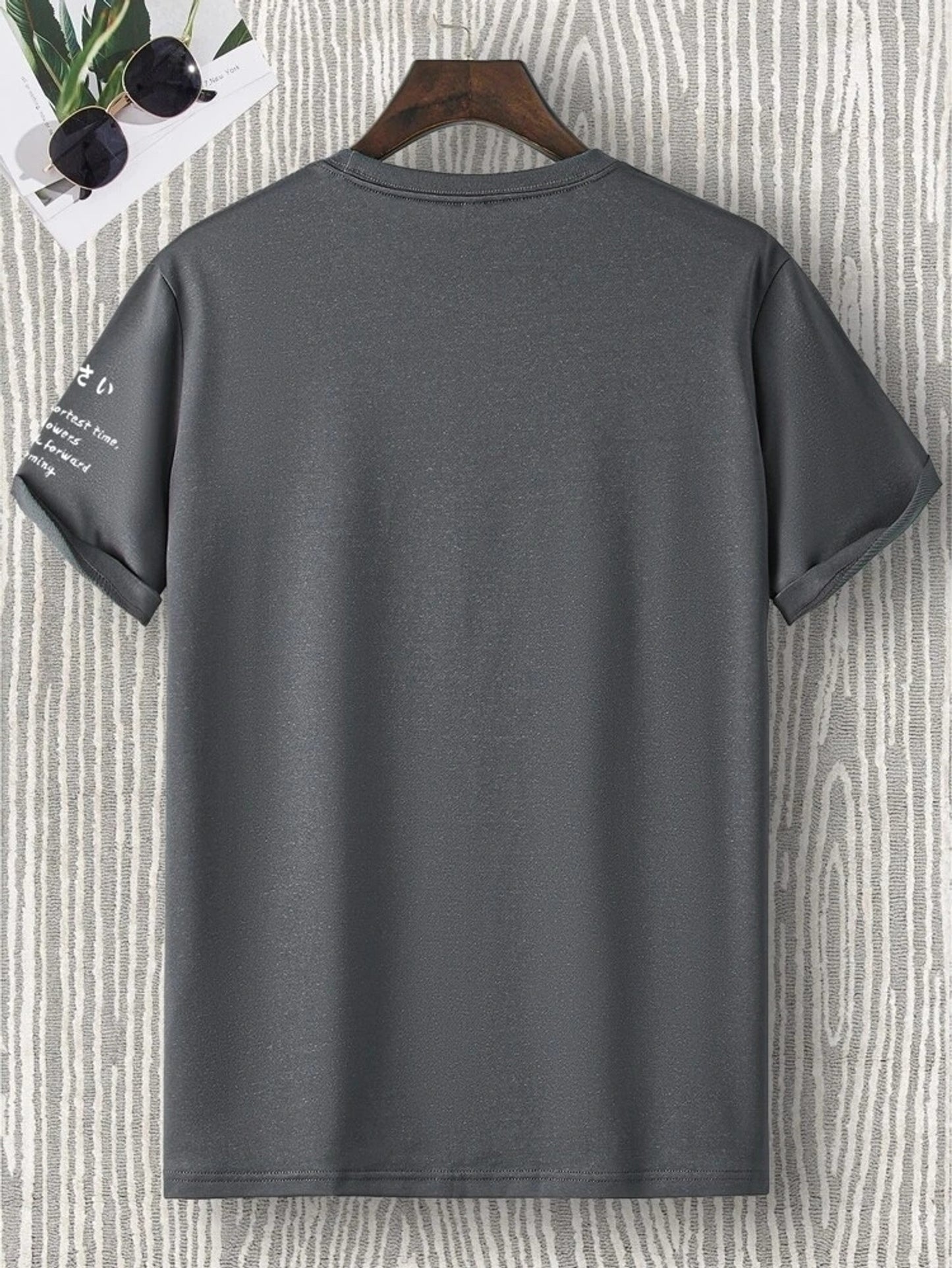 Fifth Avenue Text Printed MIFT361 T-Shirt - Charcoal