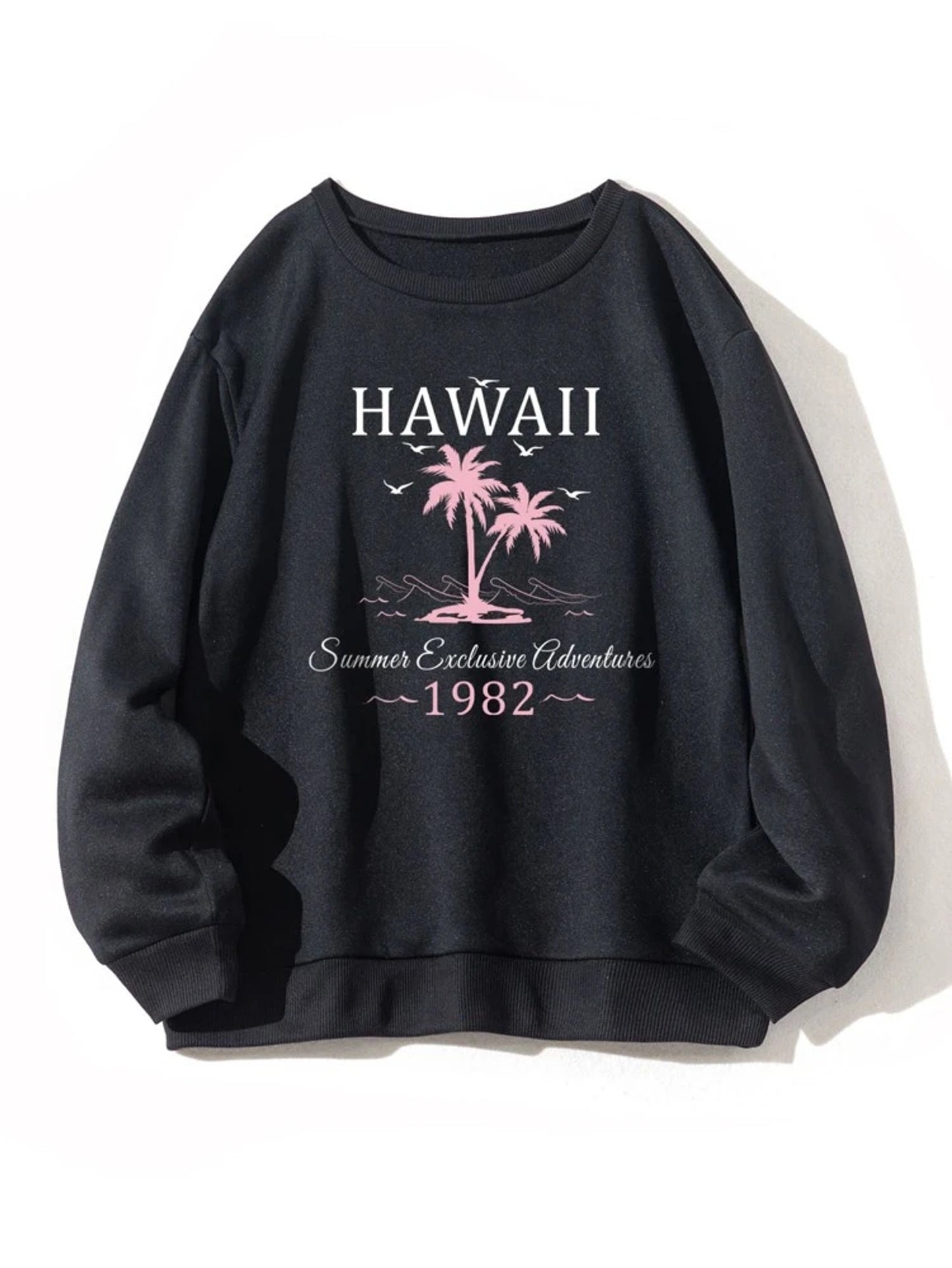 Fifth Avenue DIFT729 Hawaii Printed Sweatshirt - Black