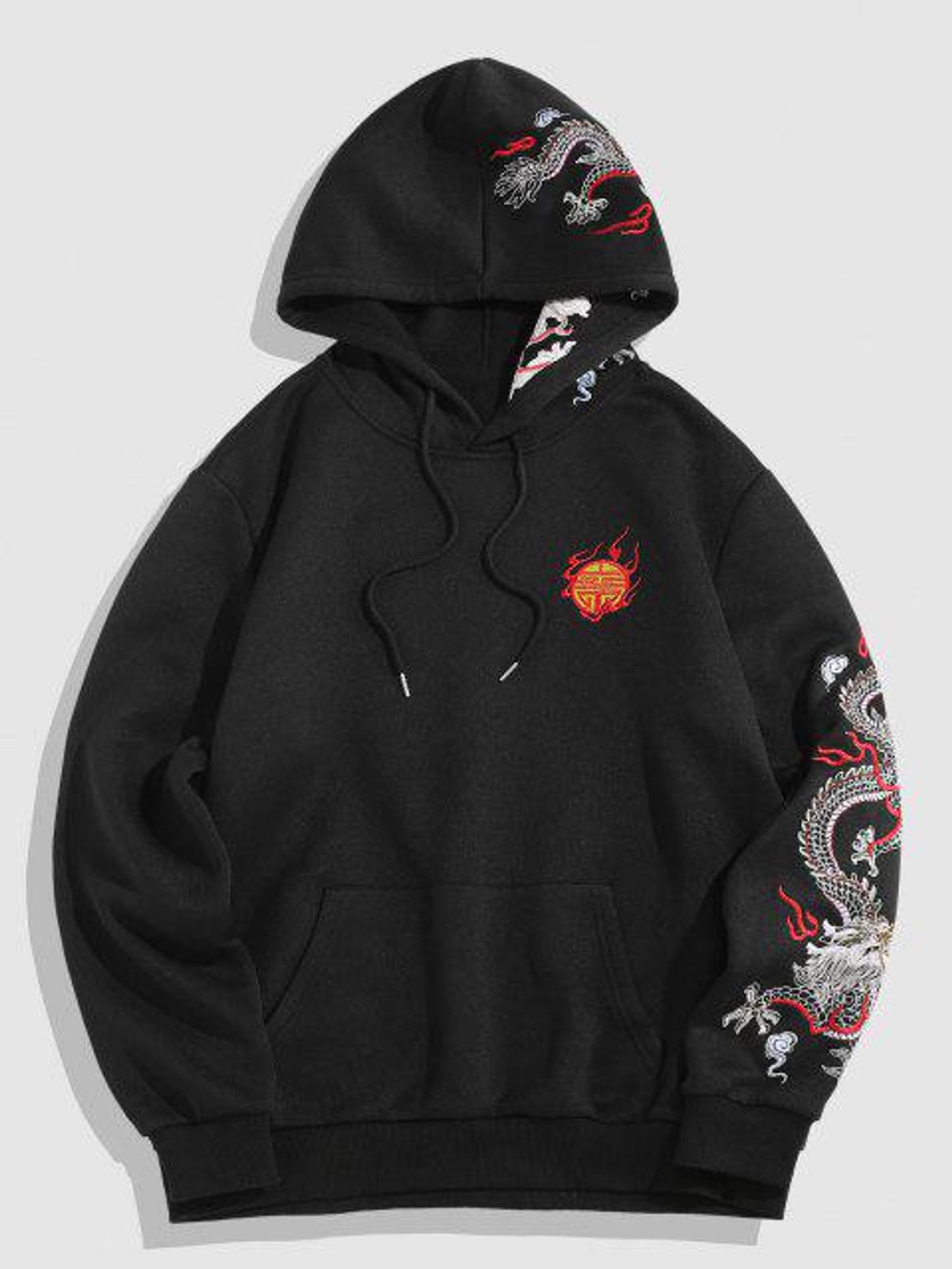 Fifth Avenue Printed Kangaroo Hoodie MIFT290 - Black