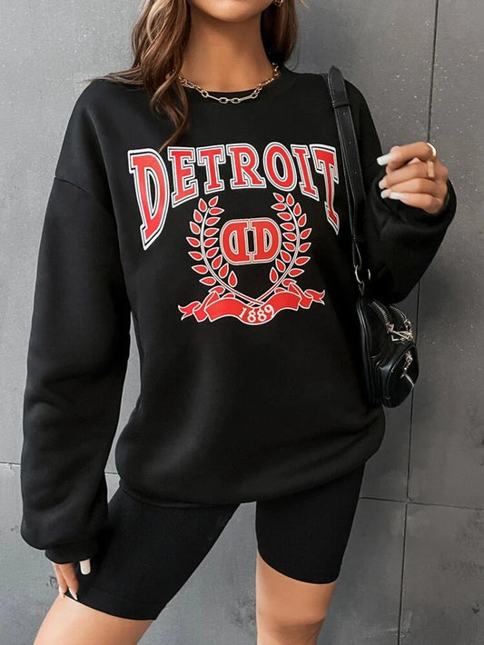 Fifth Avenue DIFT708 Detroit Printed Sweatshirt - Black