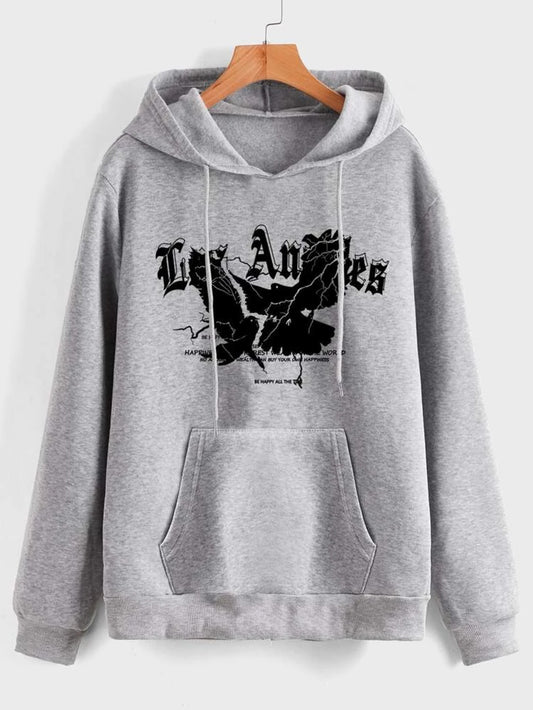 Fifth Avenue Printed Kangaroo Hoodie MIFT269 - Grey