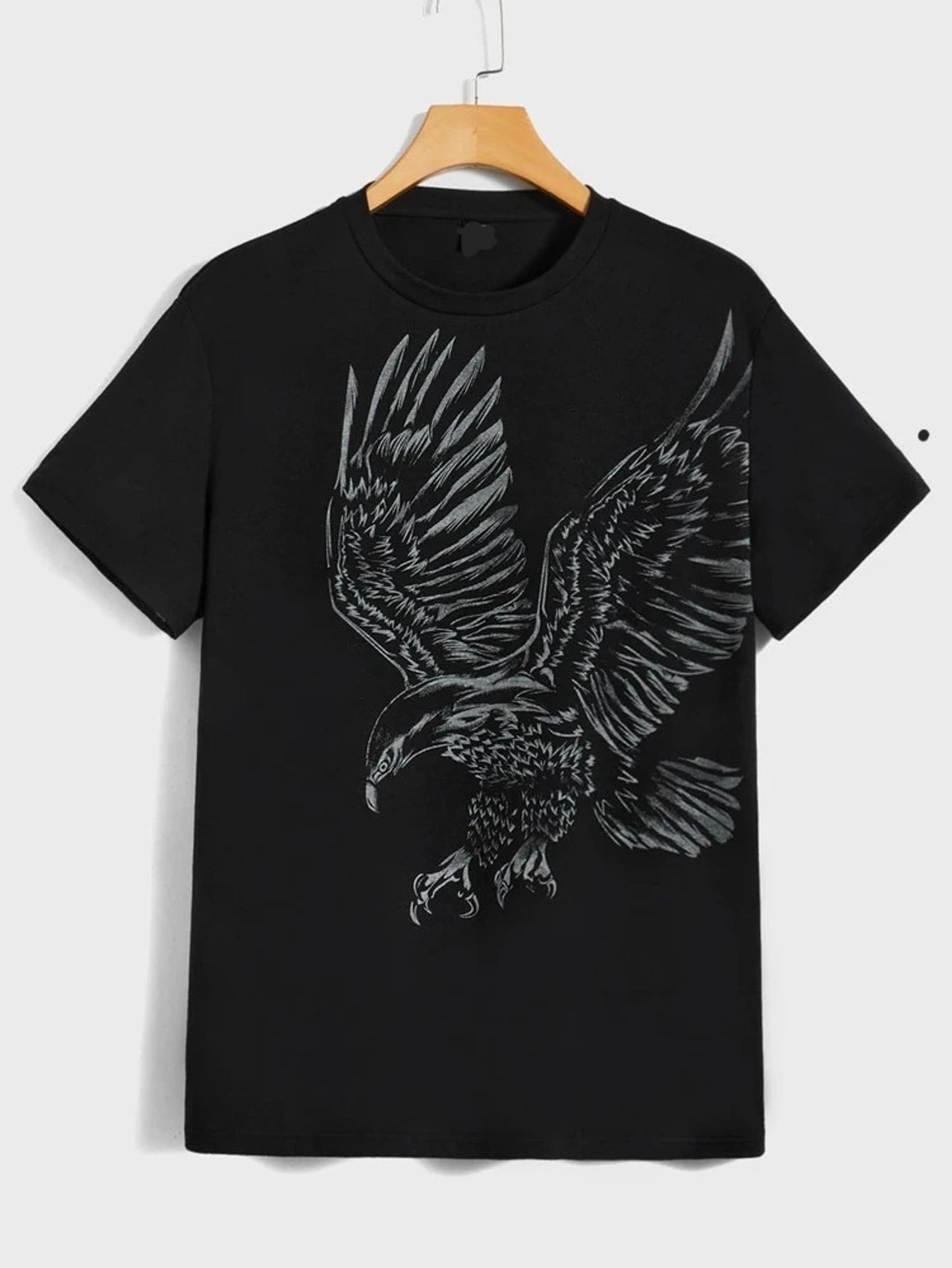 Fifth Avenue Eagle Printed MIFT375 T-Shirt - Black