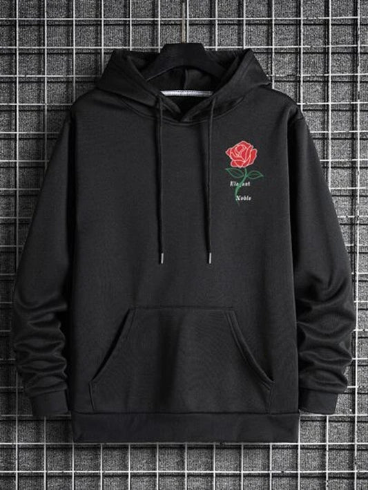 Fifth Avenue Printed Kangaroo Hoodie MIFT313 - Black