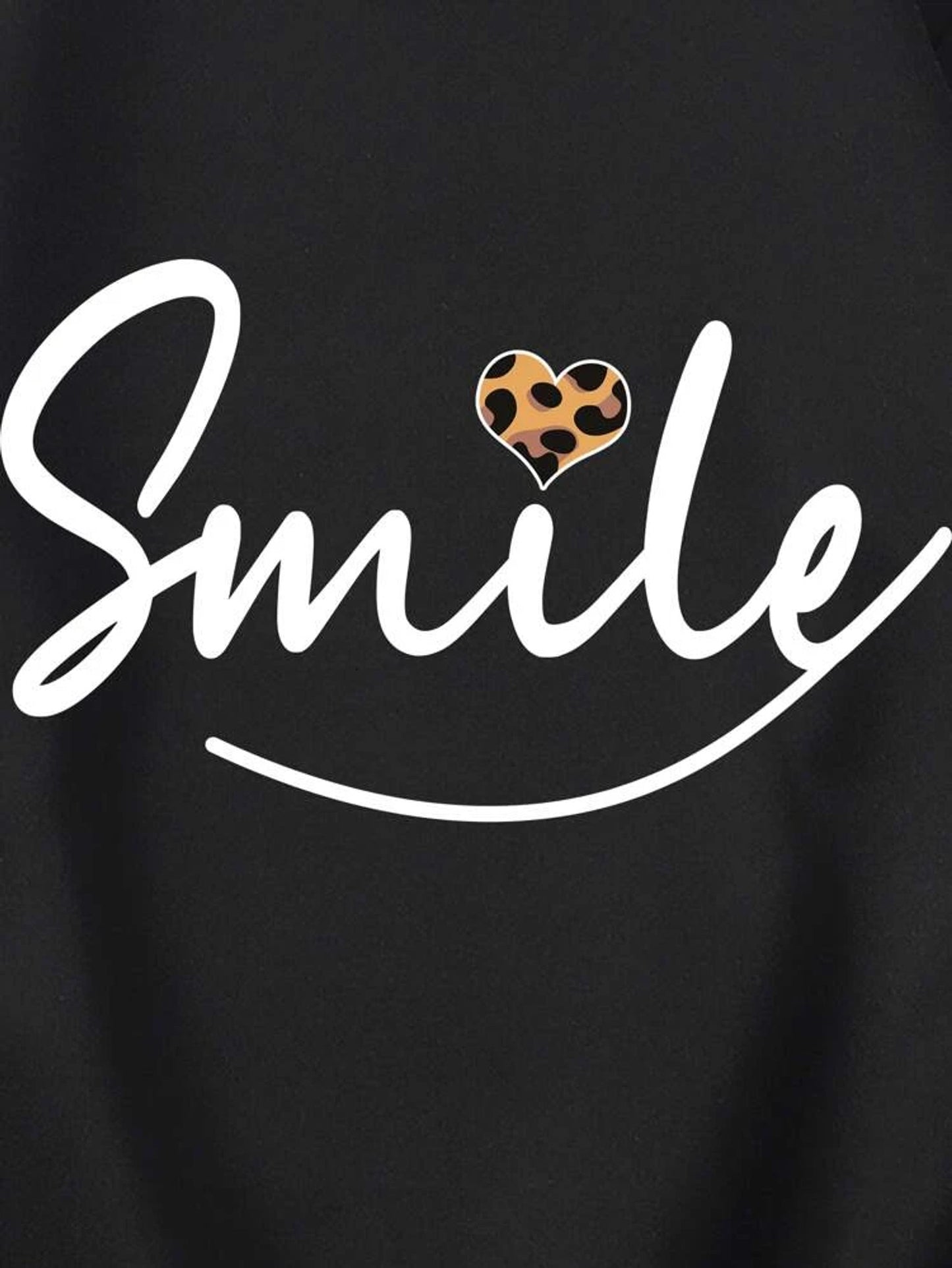 Fifth Avenue DIFT752 Smile Printed Sweatshirt - Black