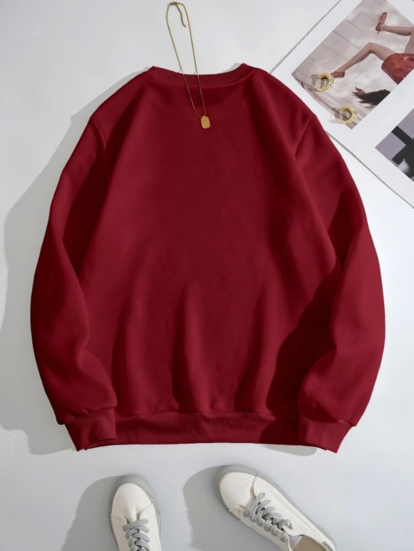 Fifth Avenue DIFT721 Anti Social Printed Sweatshirt - Maroon