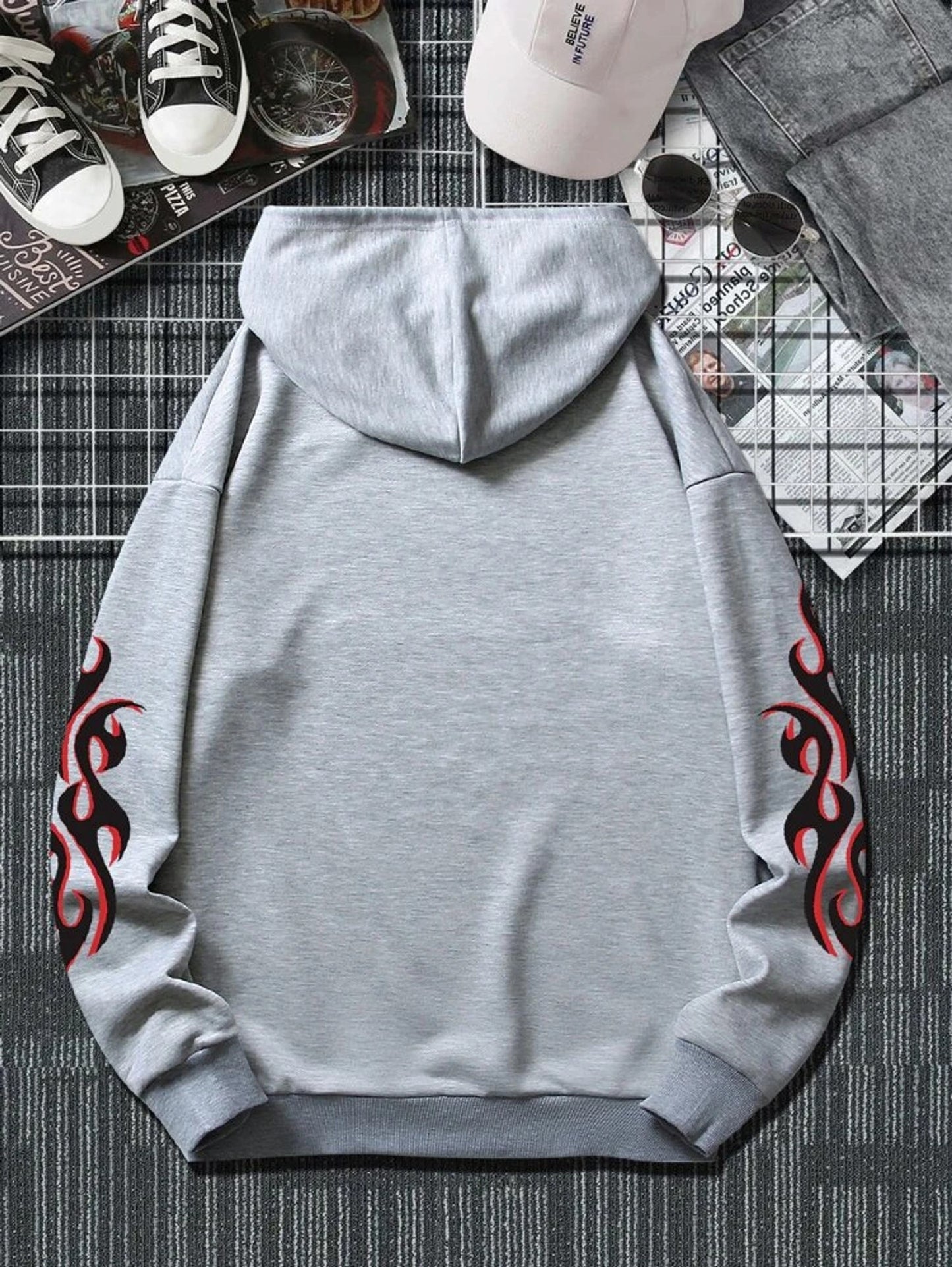 Fifth Avenue Printed Kangaroo Hoodie MIFT286 - Grey