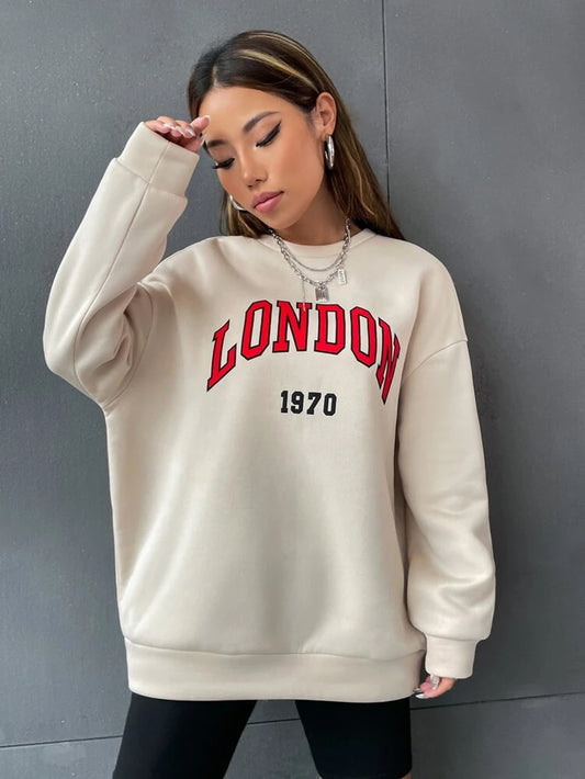 Fifth Avenue DIFT702 London Printed Sweatshirt - Cream