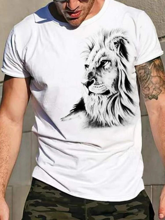 Fifth Avenue Lion Printed MIFT372 T-Shirt - White