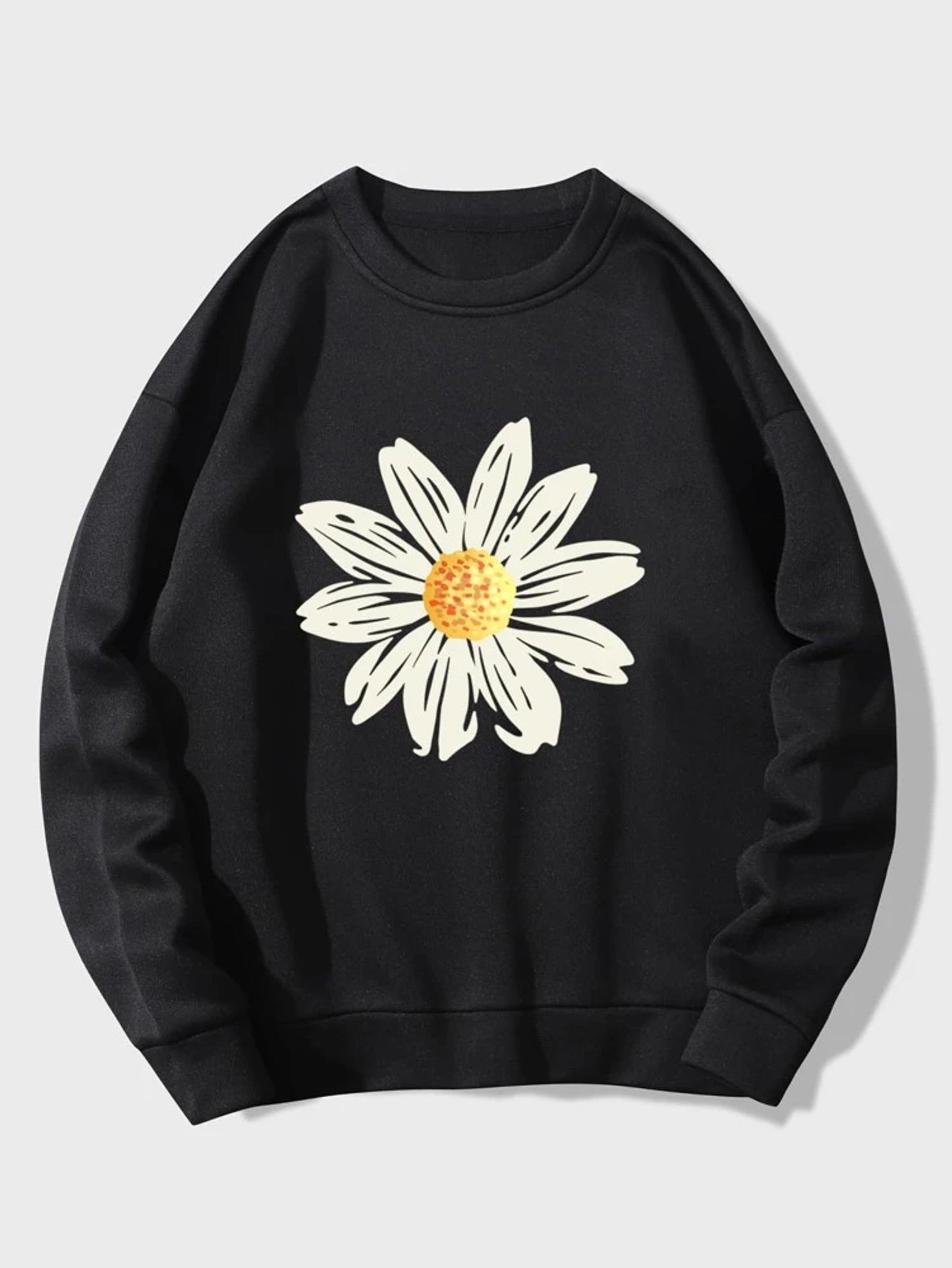 Fifth Avenue DIFT750 Flower Printed Sweatshirt - Black