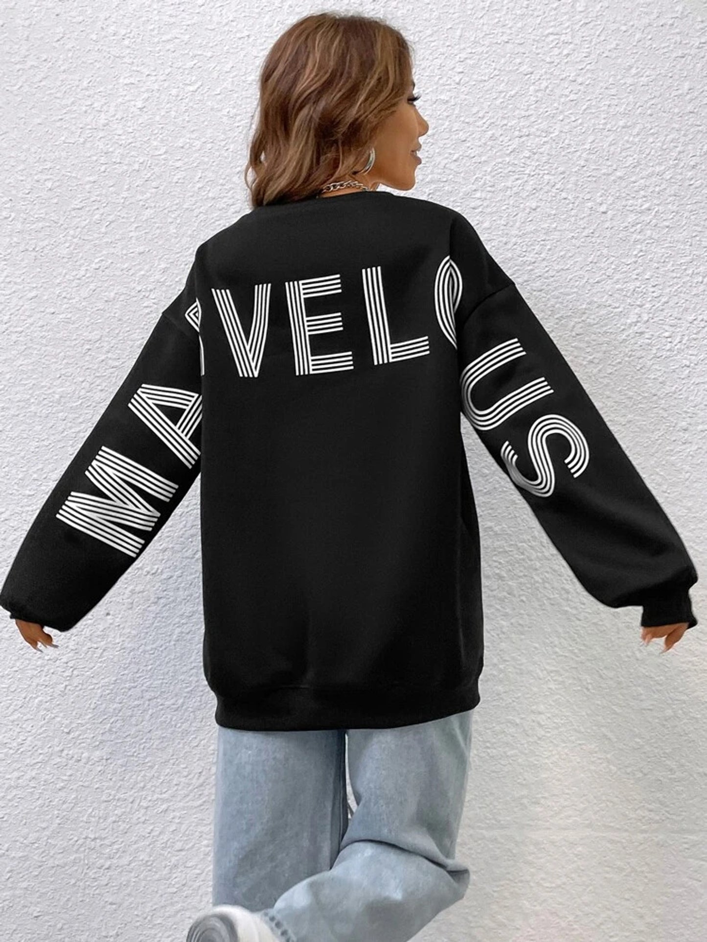 Fifth Avenue DIFT773 Marvellous Printed Sweatshirt - Black