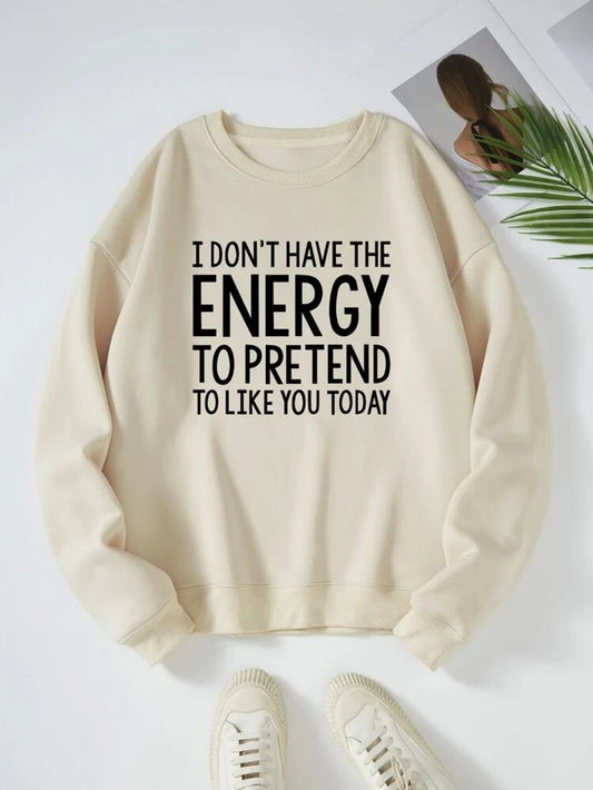 Fifth Avenue DIFT765 Energy Like Printed Sweatshirt - Cream