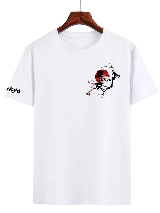 Fifth Avenue Floral Tokyo Sleeve Text Printed MIFT358 T-Shirt - White