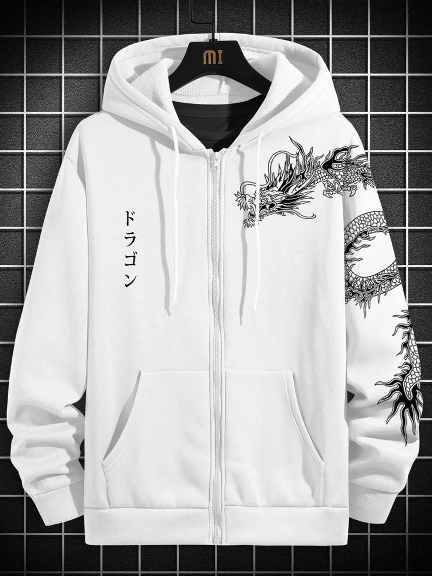 Fifth Avenue Printed Zip Hoodie MIFT322 - White