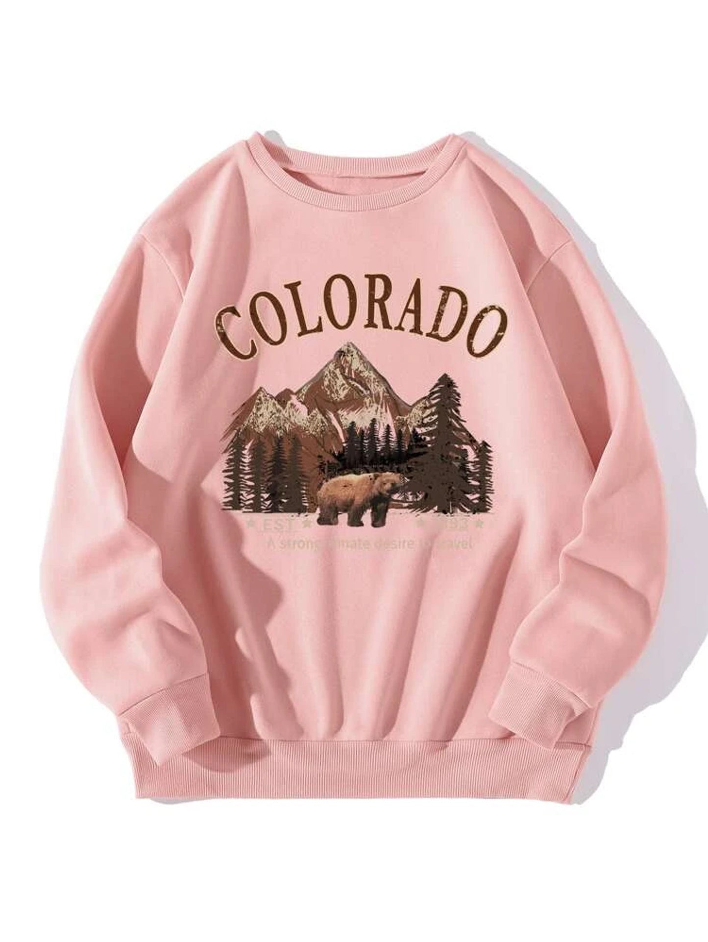 Fifth Avenue DIFT761 Colorado Printed Sweatshirt - Pink