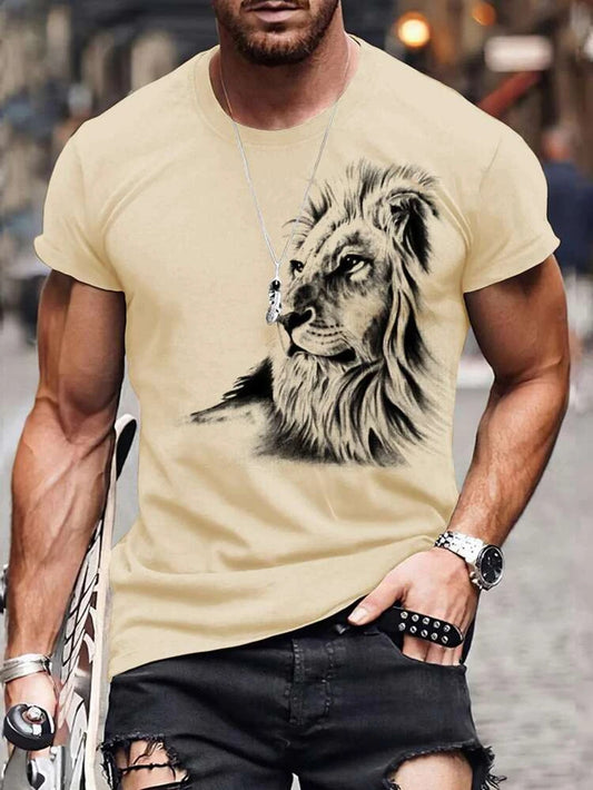 Fifth Avenue Lion Printed MIFT372 T-Shirt - Cream