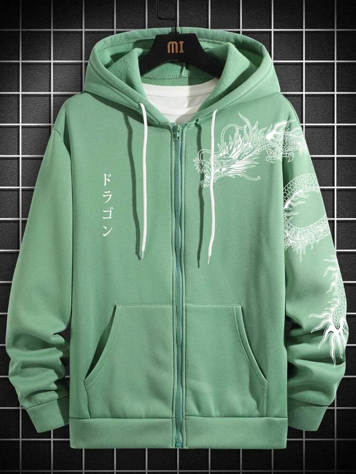 Fifth Avenue Printed Zip Hoodie MIFT322 - Mint Green