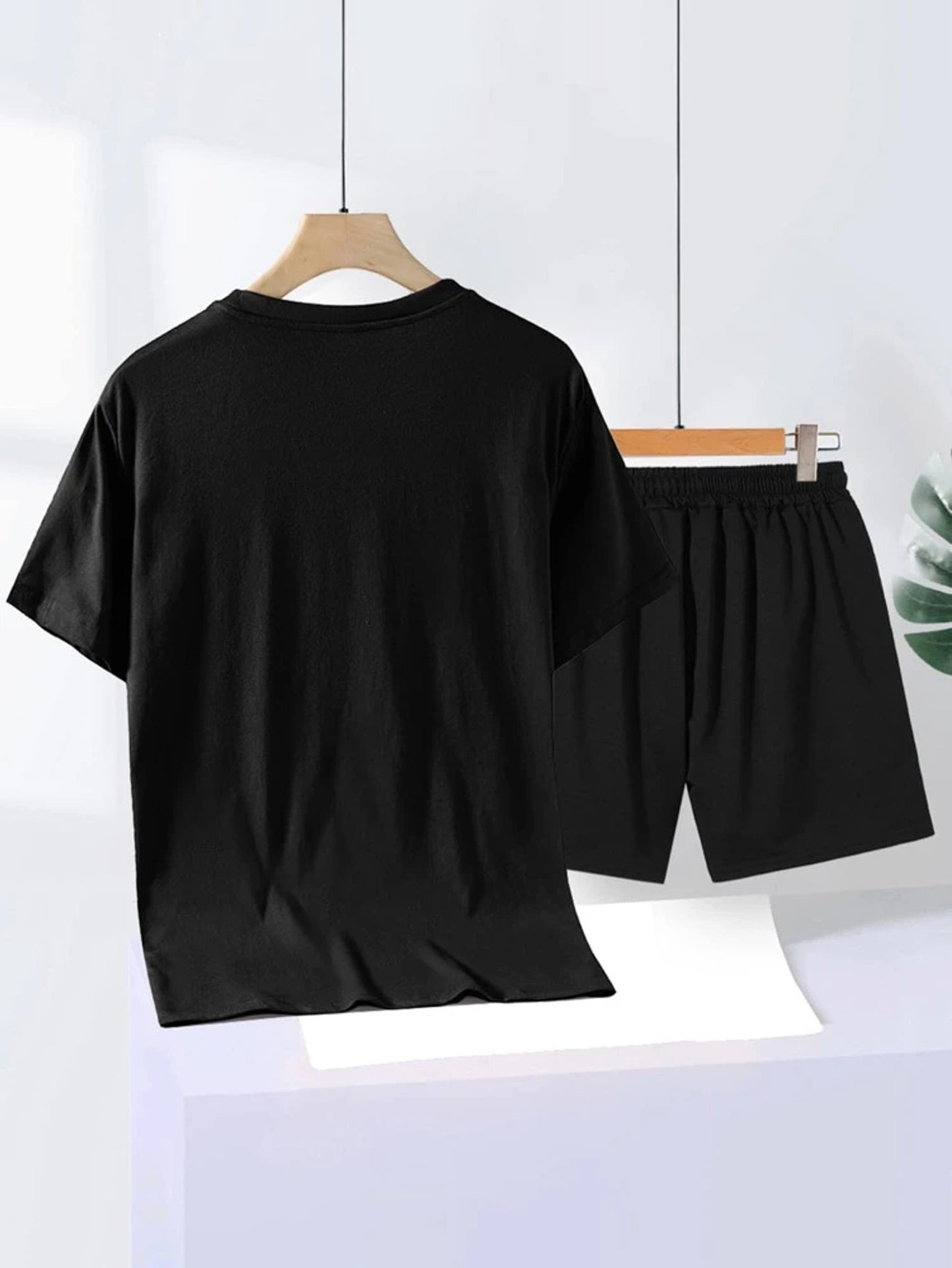 Mens Summer Printed Co Ord Set by Fifth Avenue MSFACSS32 - Black