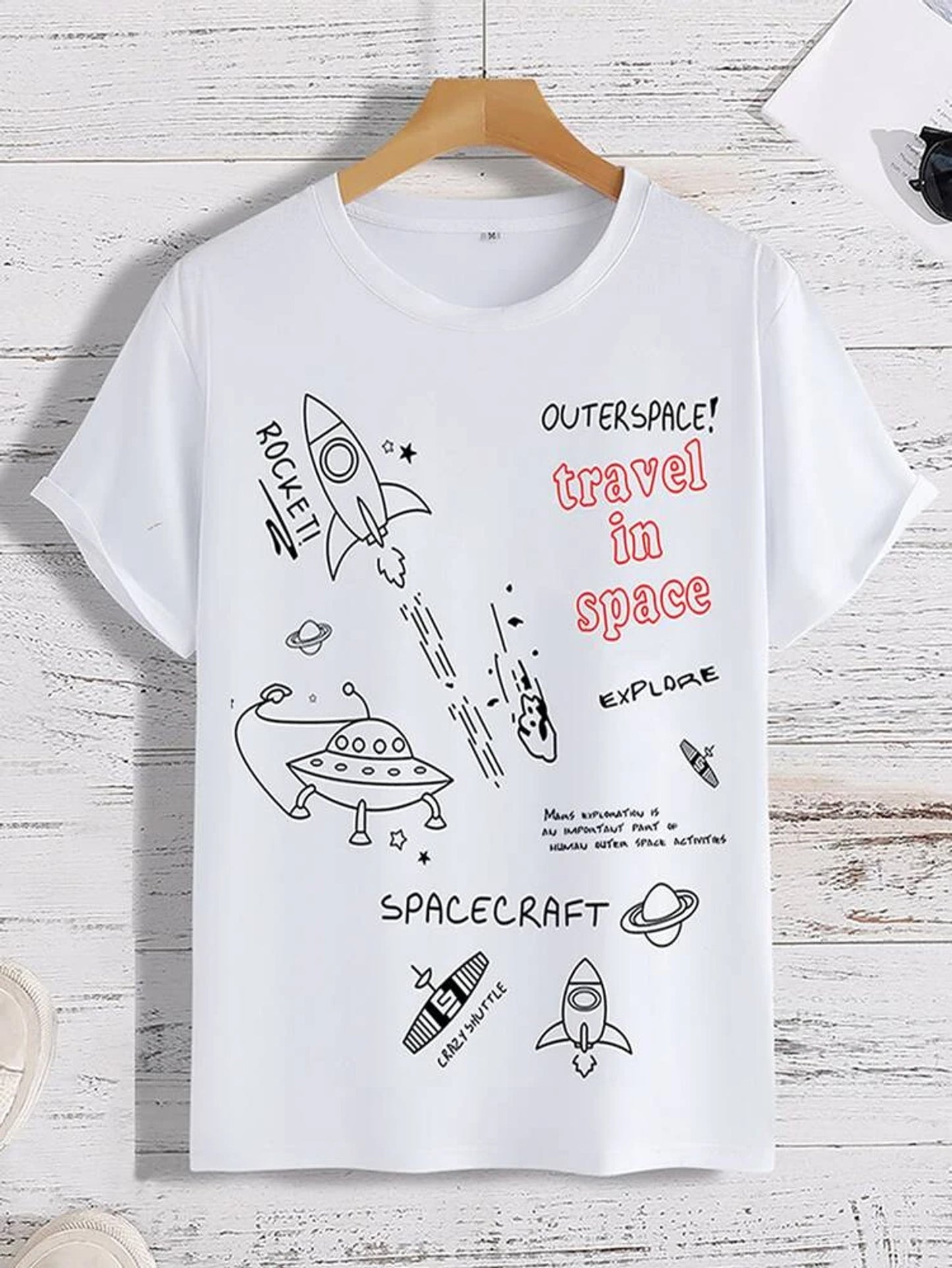 Fifth Avenue Text Space Printed MIFT366 T-Shirt - White