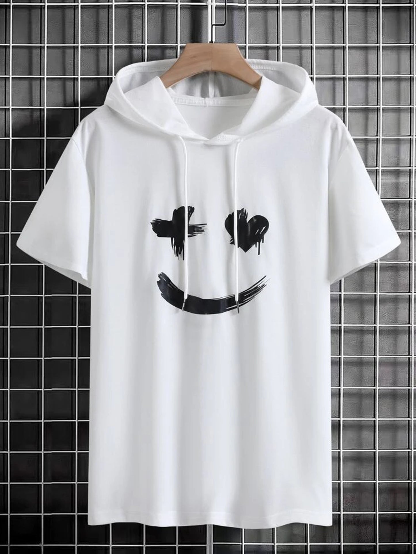 Fifth Avenue Smile Print MIFT413 Hooded ROKA T-Shirt - White