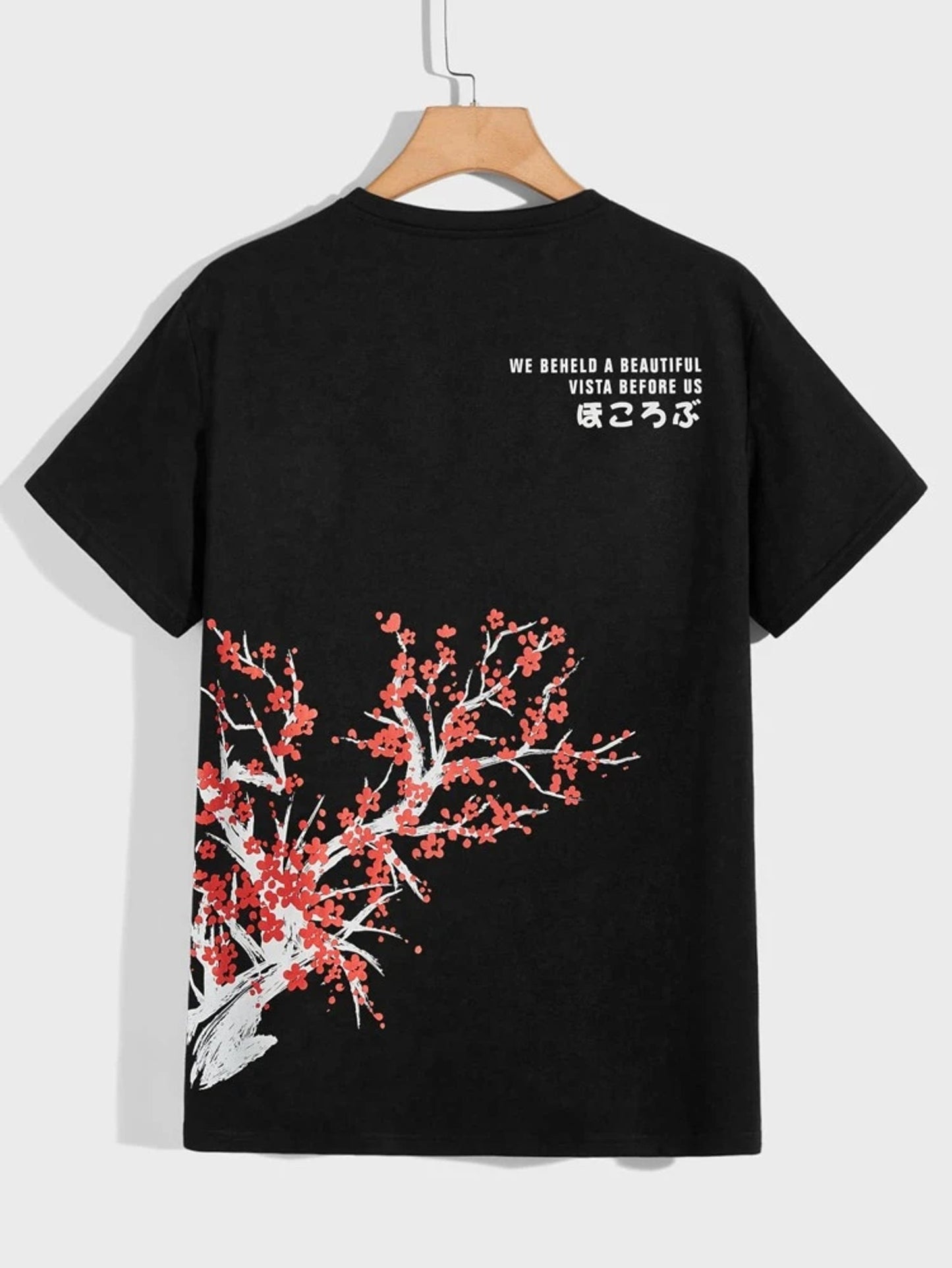 Fifth Avenue Front Back Text Plant Printed MIFT401 T-Shirt - Black