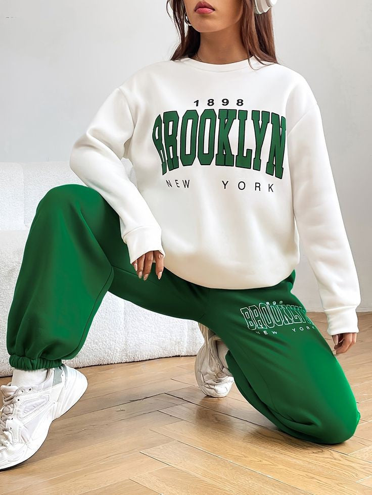 Fifth Avenue WWS Sweatshirt and Pants Set FAWWWS29 - White Green