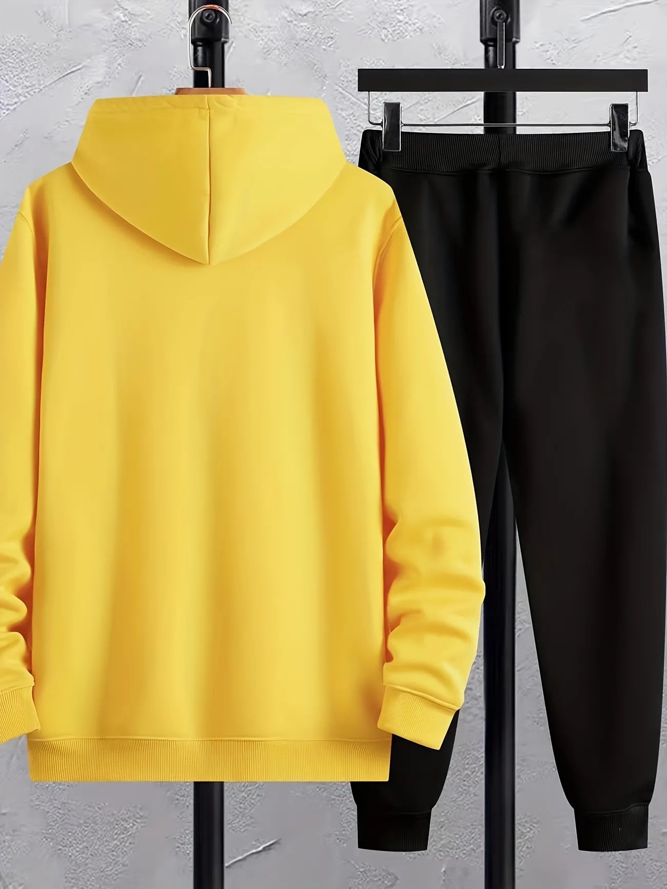 Winter Printed Hoodie and Pants Co Ord Set MIRWHPSST7 - Yellow Black