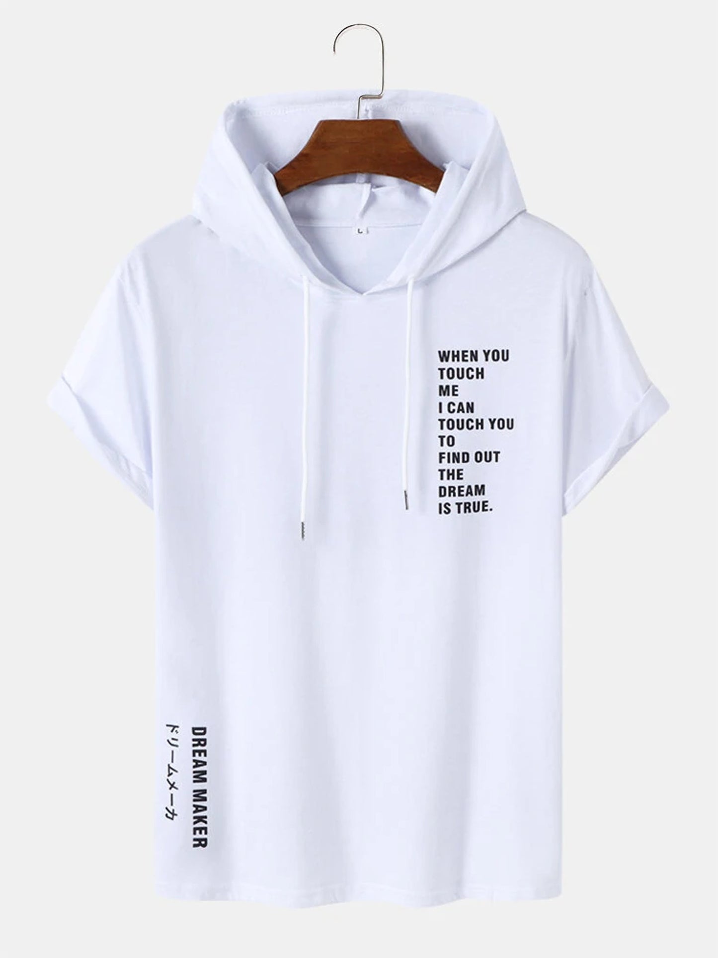 Fifth Avenue Text Print MIFT422 Hooded ROKA T-Shirt - White