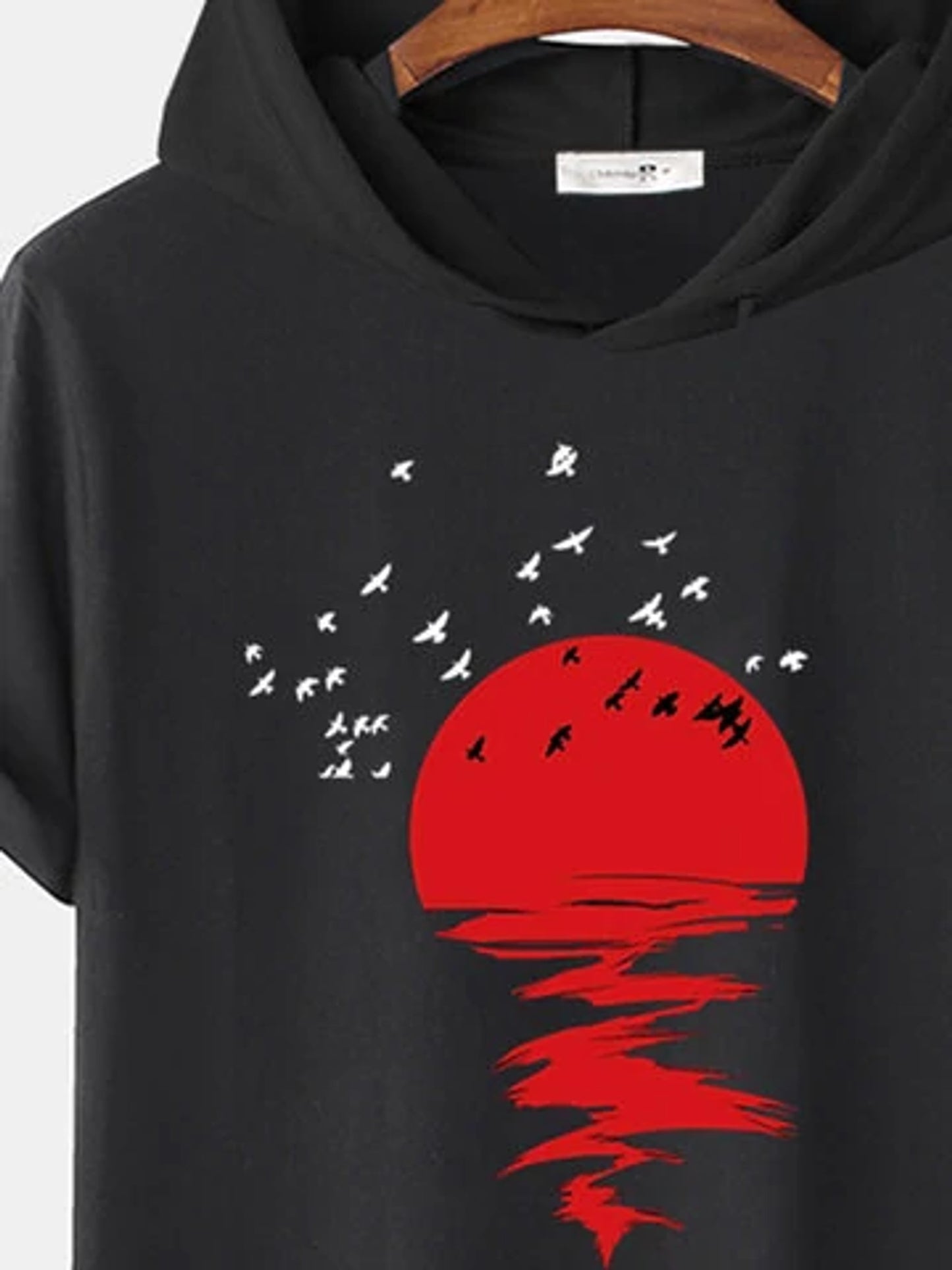 Fifth Avenue Sunset Print MIFT404 Hooded ROKA T-Shirt - Black