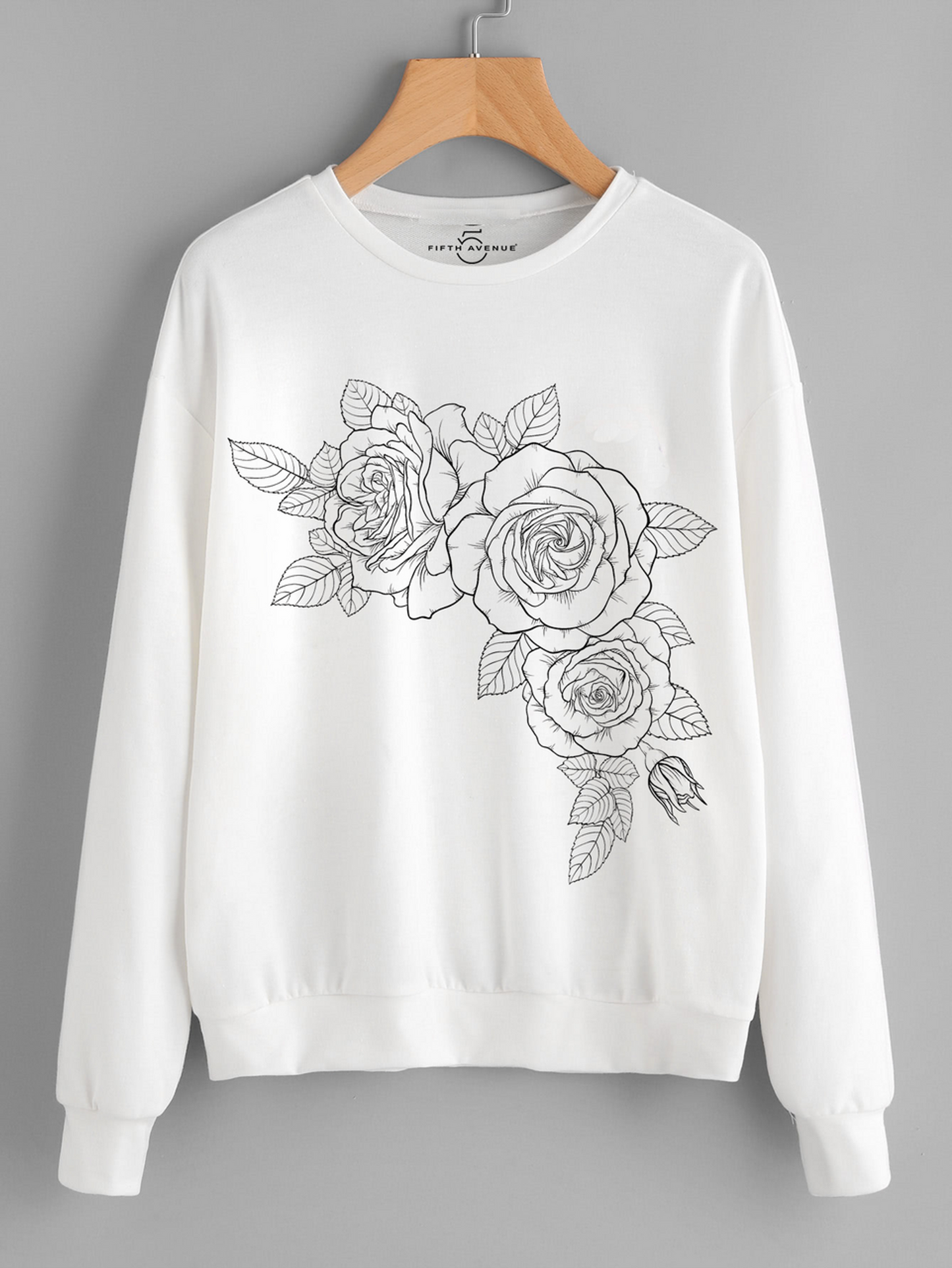 Fifth Avenue Floral Trace Printed Sweatshirt - White