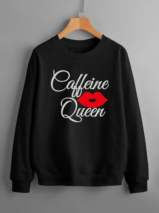Fifth Avenue DIFT252 Caffeine Queen Printed Sweatshirt - Black