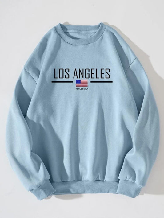 Fifth Avenue DIFT294 Los Angeles Printed Sweatshirt - Blue