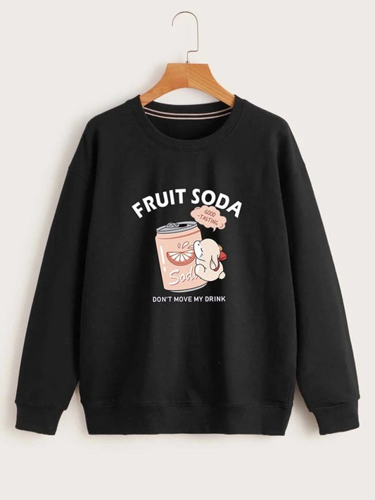 Fifth Avenue DIFT325 Fruit Soda Printed Sweatshirt - Black