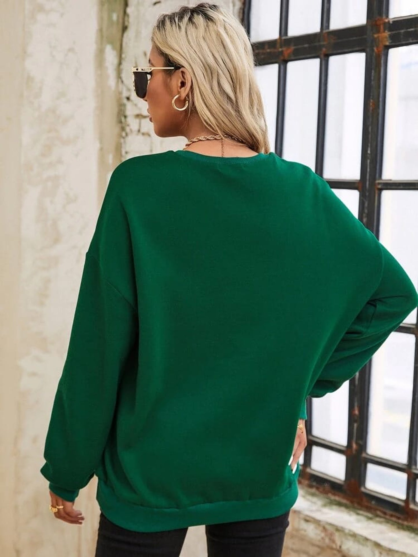 Fifth Avenue DIFT329 Love Printed Sweatshirt - Green