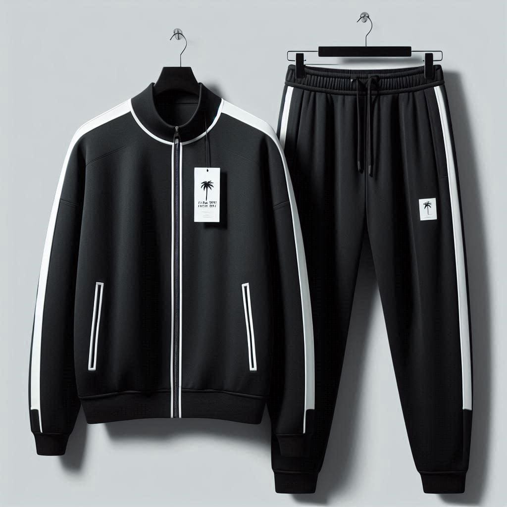 Printed Jacket and Pants Set - PSPJPS5 - Black