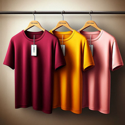 Fifth Avenue Pack of 3 Womens Plain Boyfriend Maroon Yellow Pink T-Shirts FAWNBTS25